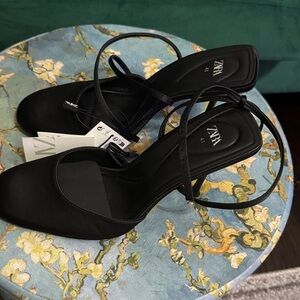 Zara Black Strappy Heels